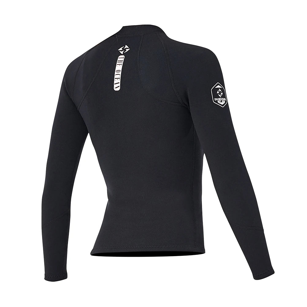 Traje de neopreno de 2 mm para mujer, con cremallera, chaqueta de buceo de manga larga, abrigo de esnórquel, chaqueta de surf para mujer, ropa de baño térmica, equipo