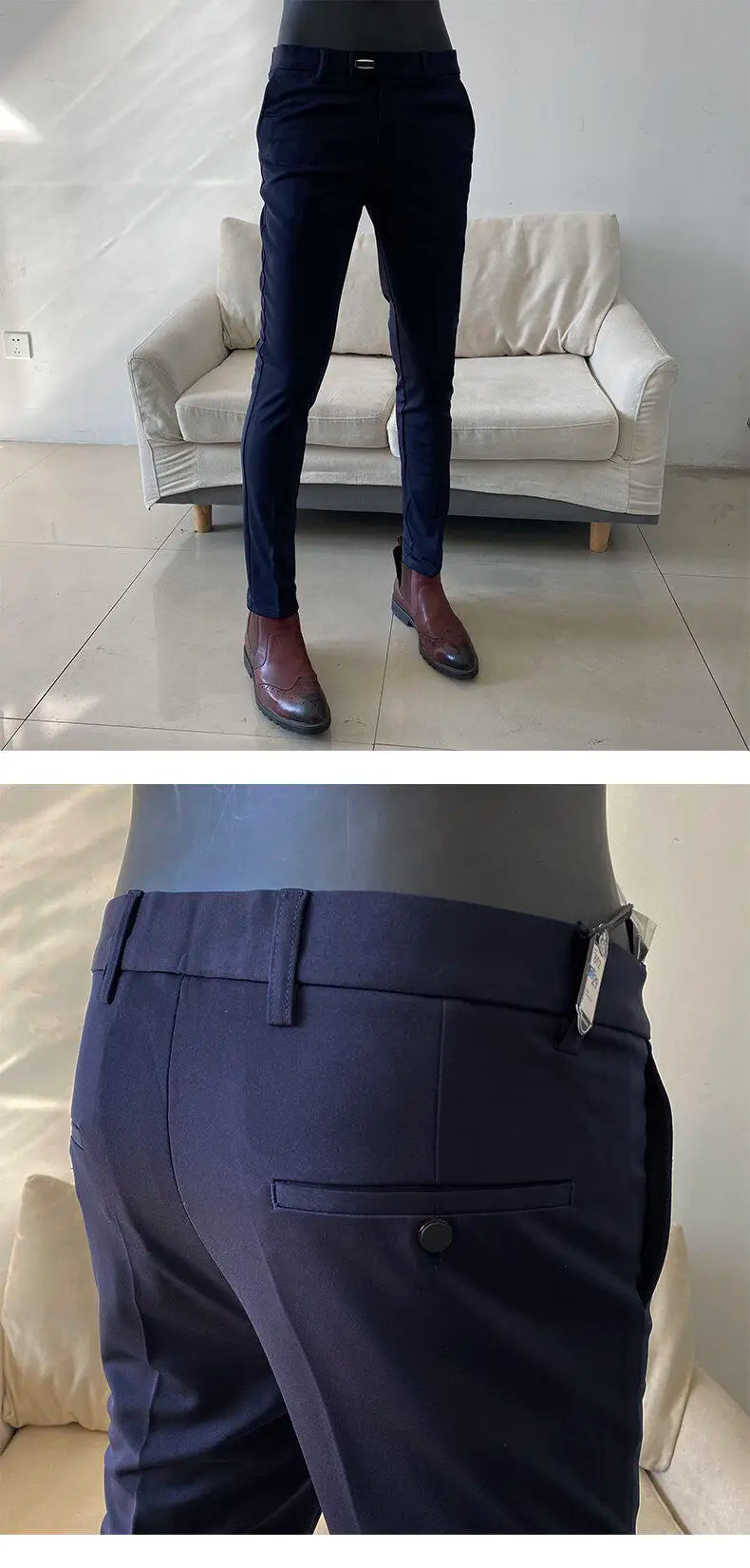Pantalones de vestir de hombre Otoño Nuevos pantalones de traje sólidos de negocios casuales rectos ajustados pantalones formales Pantalones Hombre Ropa de hombre