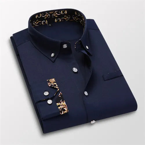Men's Clothing Arrival Men Shirt, Fashion Causal Long Sleeved Male Dress Social Business Cotton Shirt Soft Weeding White Shirts
