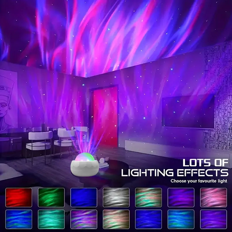 Nueva Luz Nocturna LED 7 Modos Proyector de Cielo Estrellado con Control Remoto USB Enchufe Blanco Giratorio Automático para Decoración de Dormitorio y Fiesta