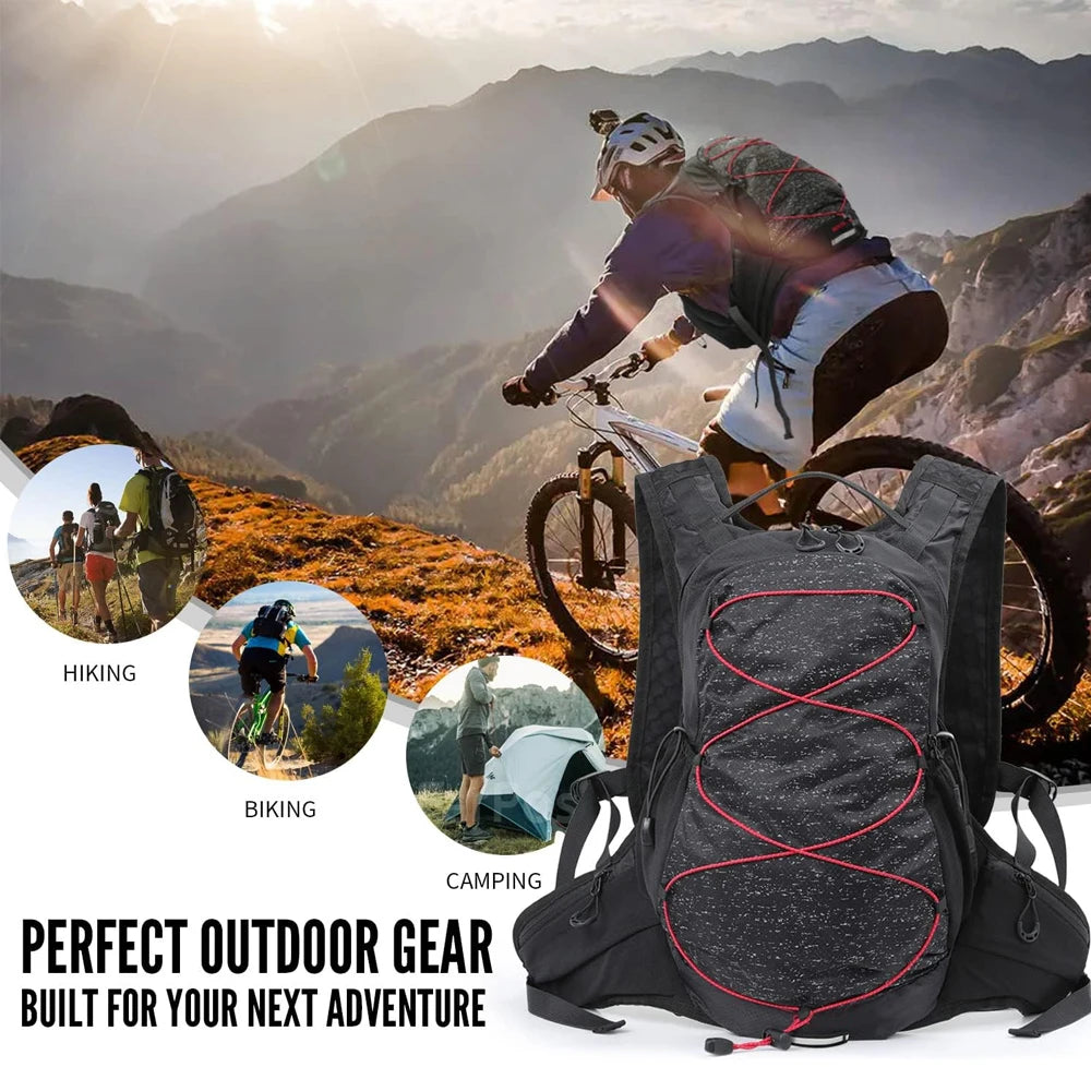 Mochila de Senderismo Ligera para Hombre y Mujer, Mochila de Viaje para Acampar al Aire Libre con Sistema de Hidratación, Equipo para Ciclismo y Correr
