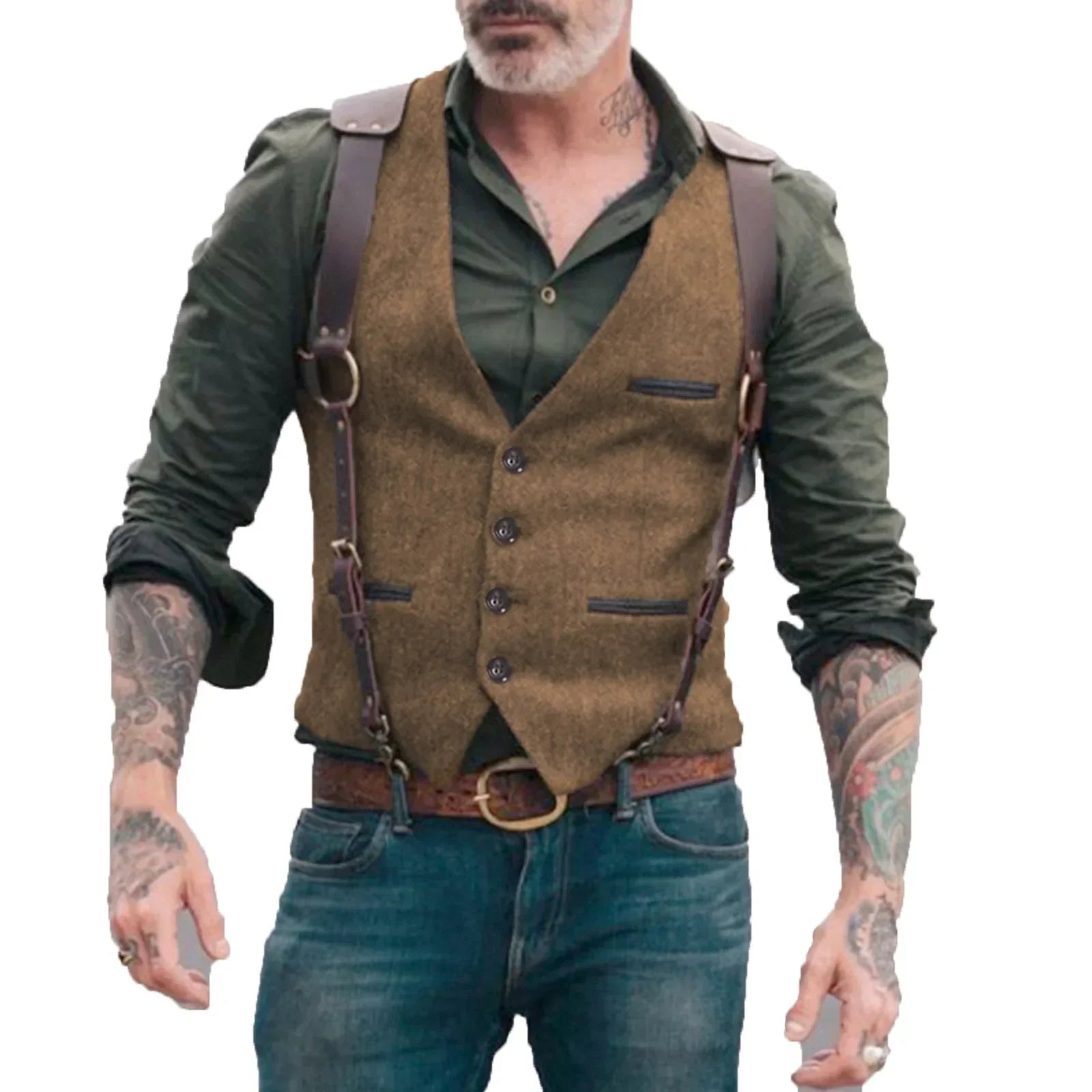 Nuevos chalecos de traje de negocios para hombre, lisos, con cuello en V, formales, con múltiples bolsillos, chaleco informal ajustado sin mangas para bodas de padrinos de boda.