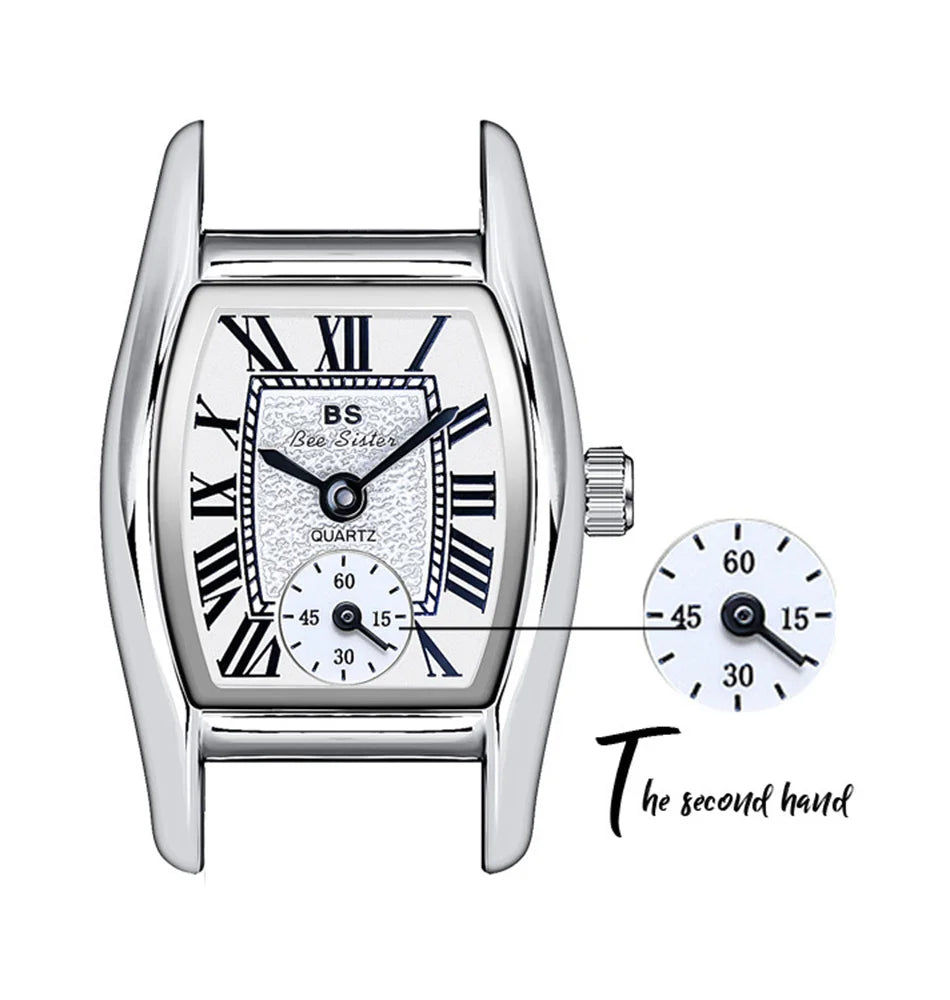 Relojes para mujer, elegante, vintage, rectangular, para dama con correa pequeña de cuero marrón, a la moda, dorado, de cuarzo, reloj de pulsera para mujer 2025