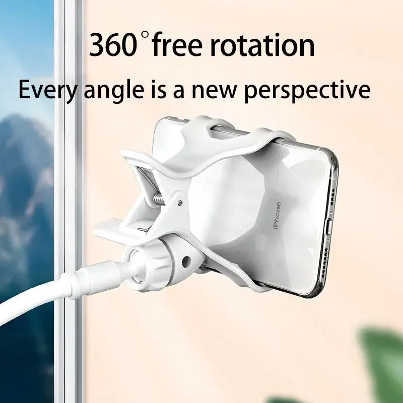 Soporte de teléfono móvil de clip 360, soporte portátil flexible para cama, escritorio, mesa, base para iPhone, Samsung, Xiaomi