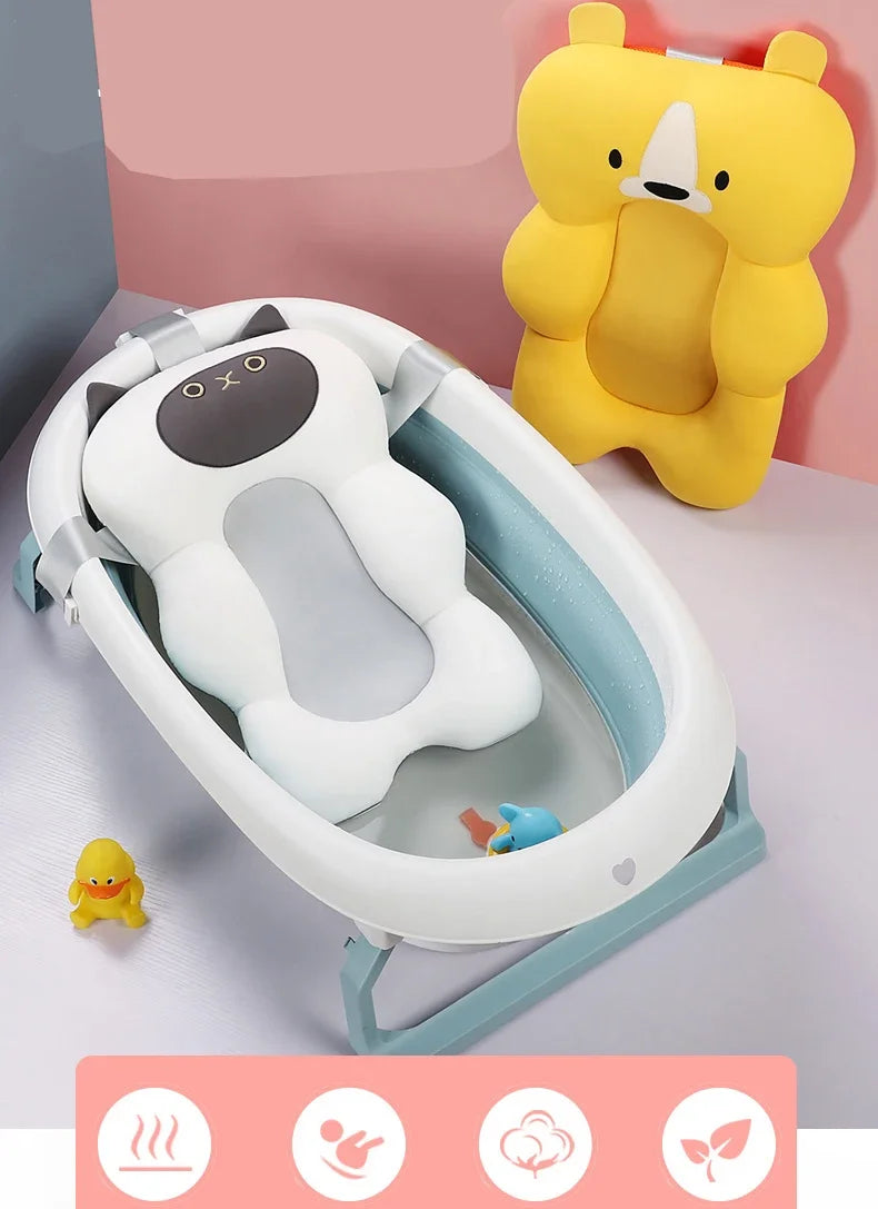 Cojín Flotante de Seguridad para Bebés Antideslizante para Bañera, Asiento de Baño Portátil, Almohadilla de Apoyo para Ducha
