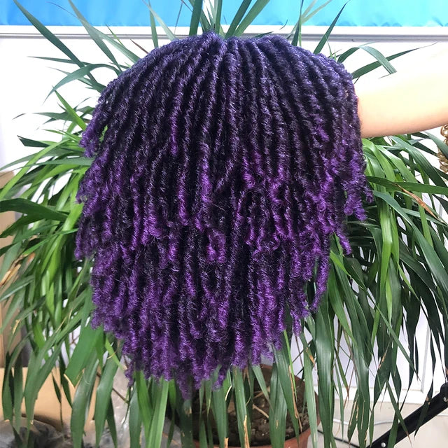 10Inches Braided Wigs Afro Bob Wig Synthetic DreadLock Wigs For Black Woman Short Curly Ends Cosplay Yun Rong Hair