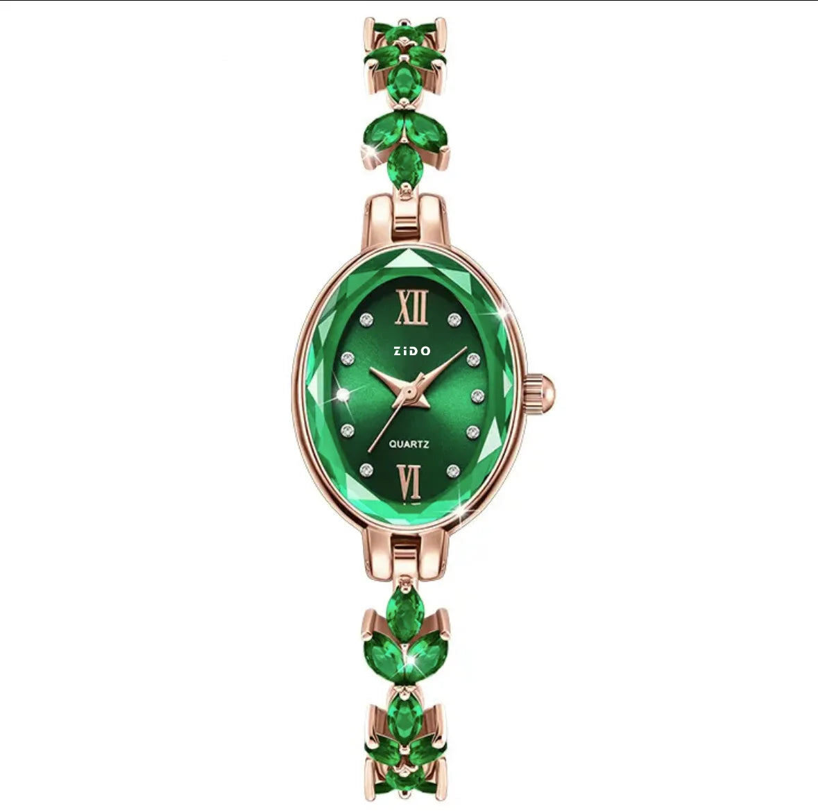 UTHAI V22 Relojes de mujer Lujo ligero Diamantes incrustados Reloj femenino impermeable de cuarzo ovalado de moda para mujer con pulsera