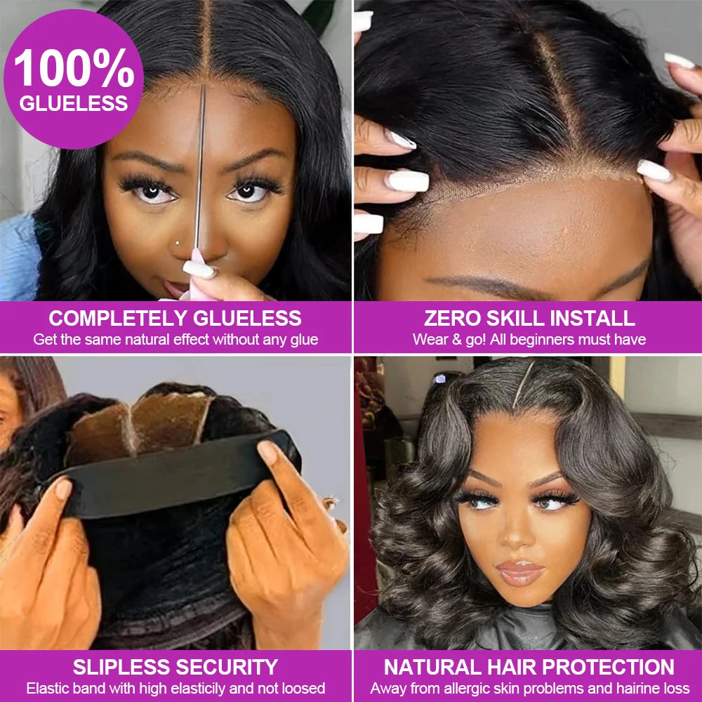 Body Wave Bob Wig 13x6 Transparent Lace Frontal Wig Brazilian Glueless Human Hair Wigs Virgin Remy Hair13x4 Lace Front Wig 250%