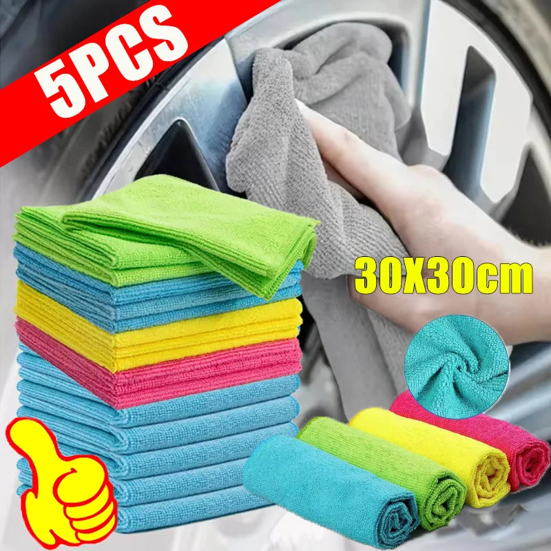 5PCS Microfiber Car Cleaning Towels