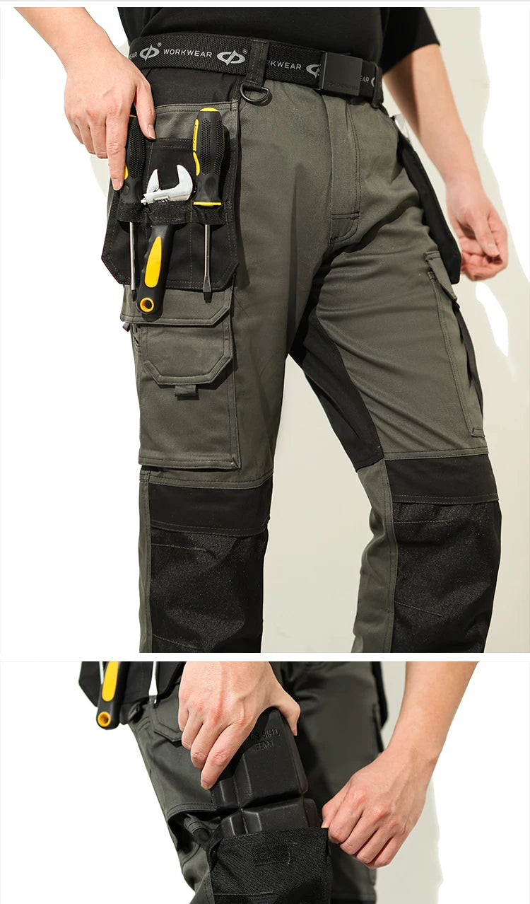 Pantalones de trabajo multifuncionales para hombre Pantalones de trabajo con cintas reflectantes