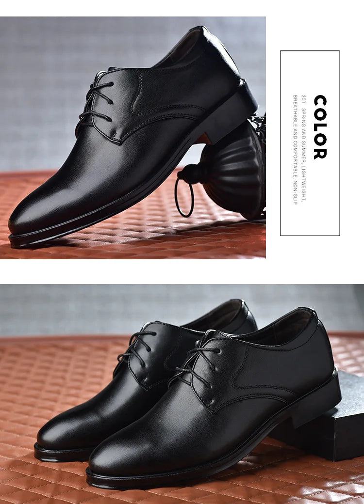 Zapatos de hombre Zapatos de vestir de cuero negro para hombre Oxfords Zapatos de hombre para bodas, fiestas, oficina y negocios