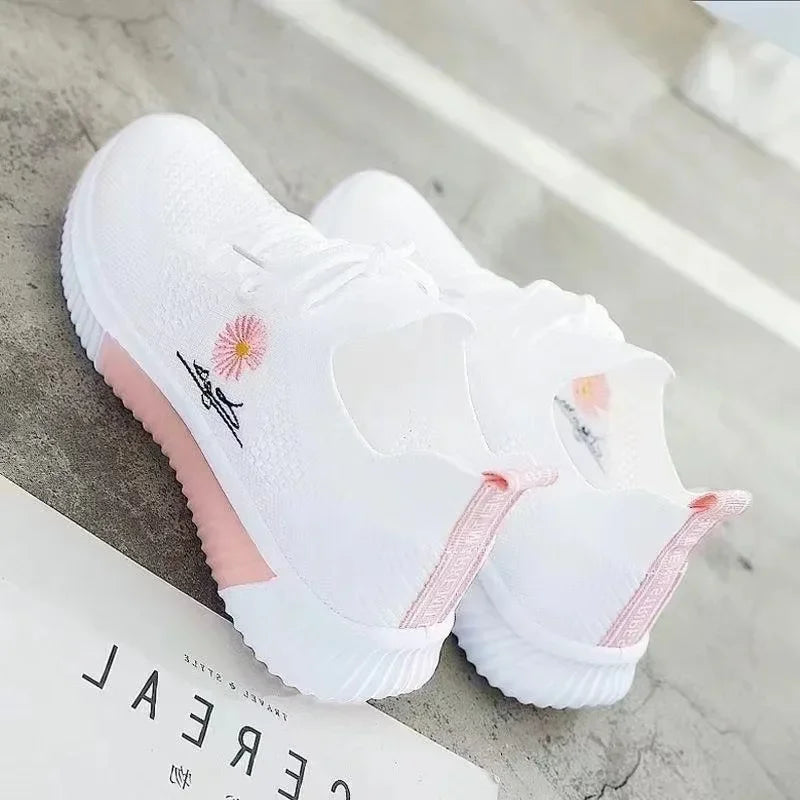 Tenis femenino de verano, zapatillas vulcanizadas para mujer, gran oferta, malla transpirable, versátiles, huecas, transpirables, para gimnasio, deportivas, informales