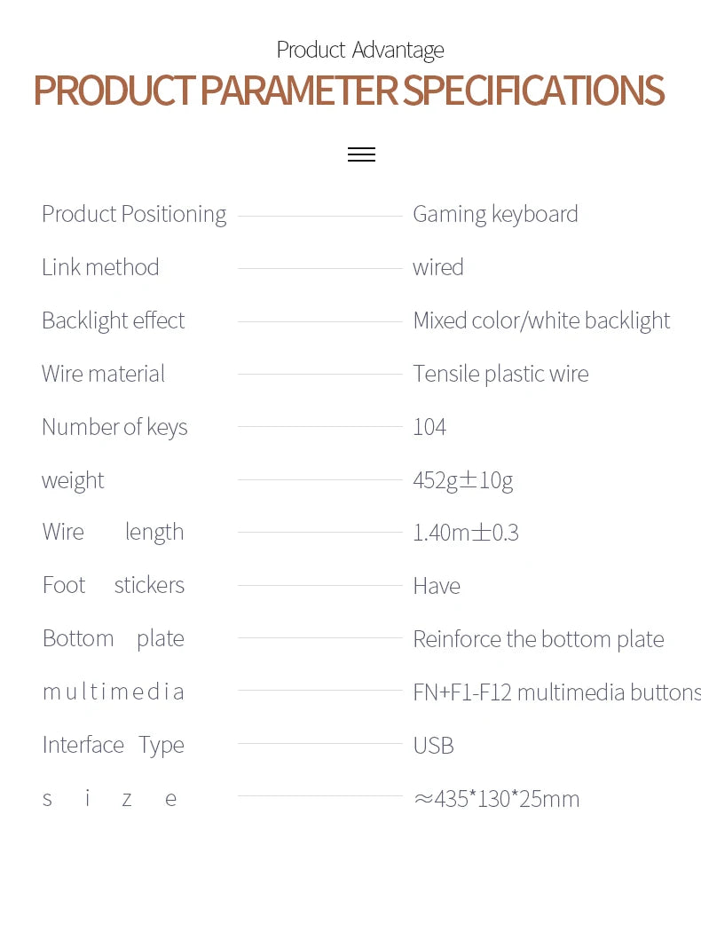104 taster spilltastatur kablet tastatur fargematching bakgrunnsbelyst mekanisk følelse datamaskin e-sport periferiutstyr for stasjonær bærbar PC