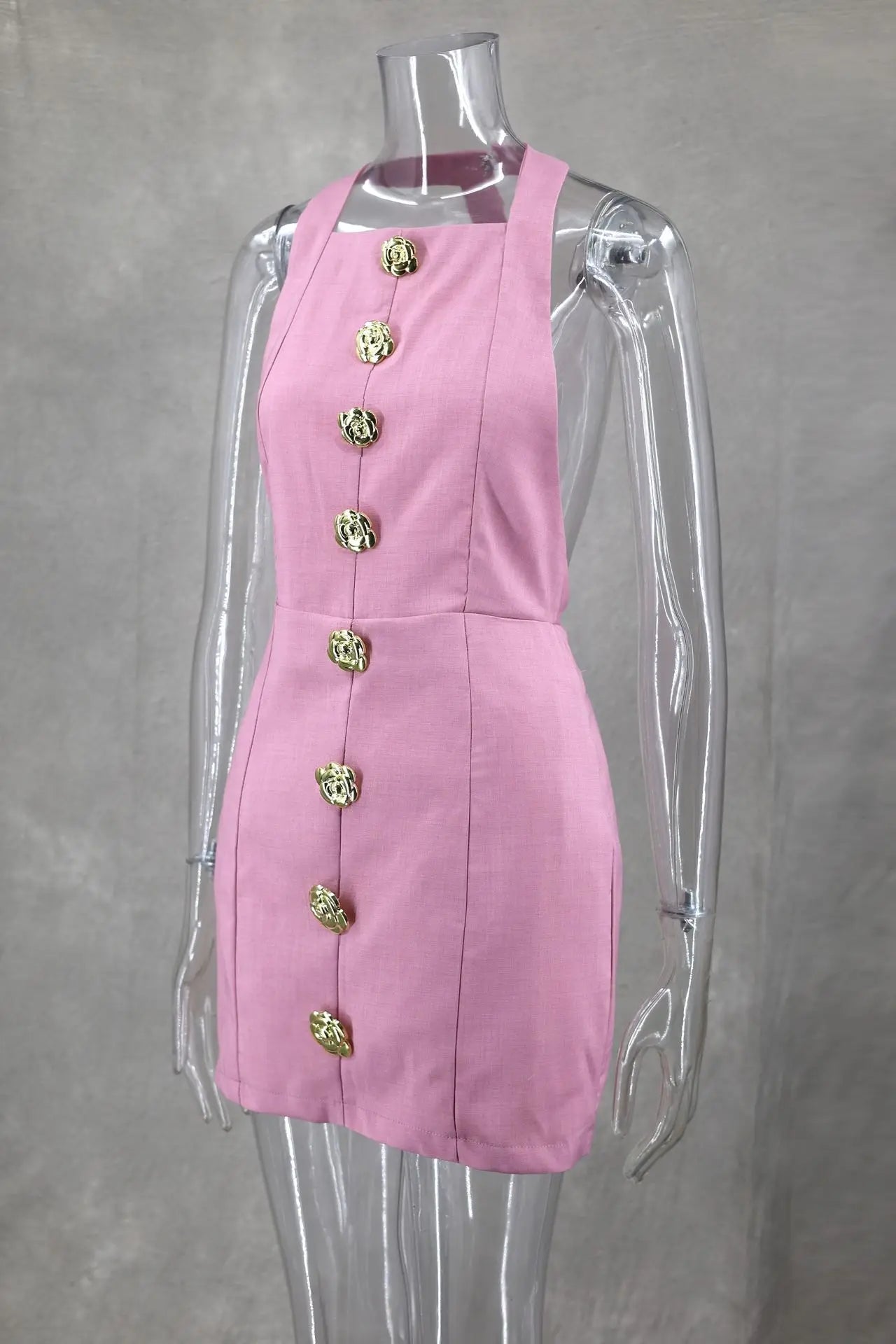Elegante Vestido Blanco sin Mangas con Cuello Halter para Mujer, Vestido Mini Sexy sin Espalda para Fiesta en Club, Vestido de Verano Nuevo para Mujer