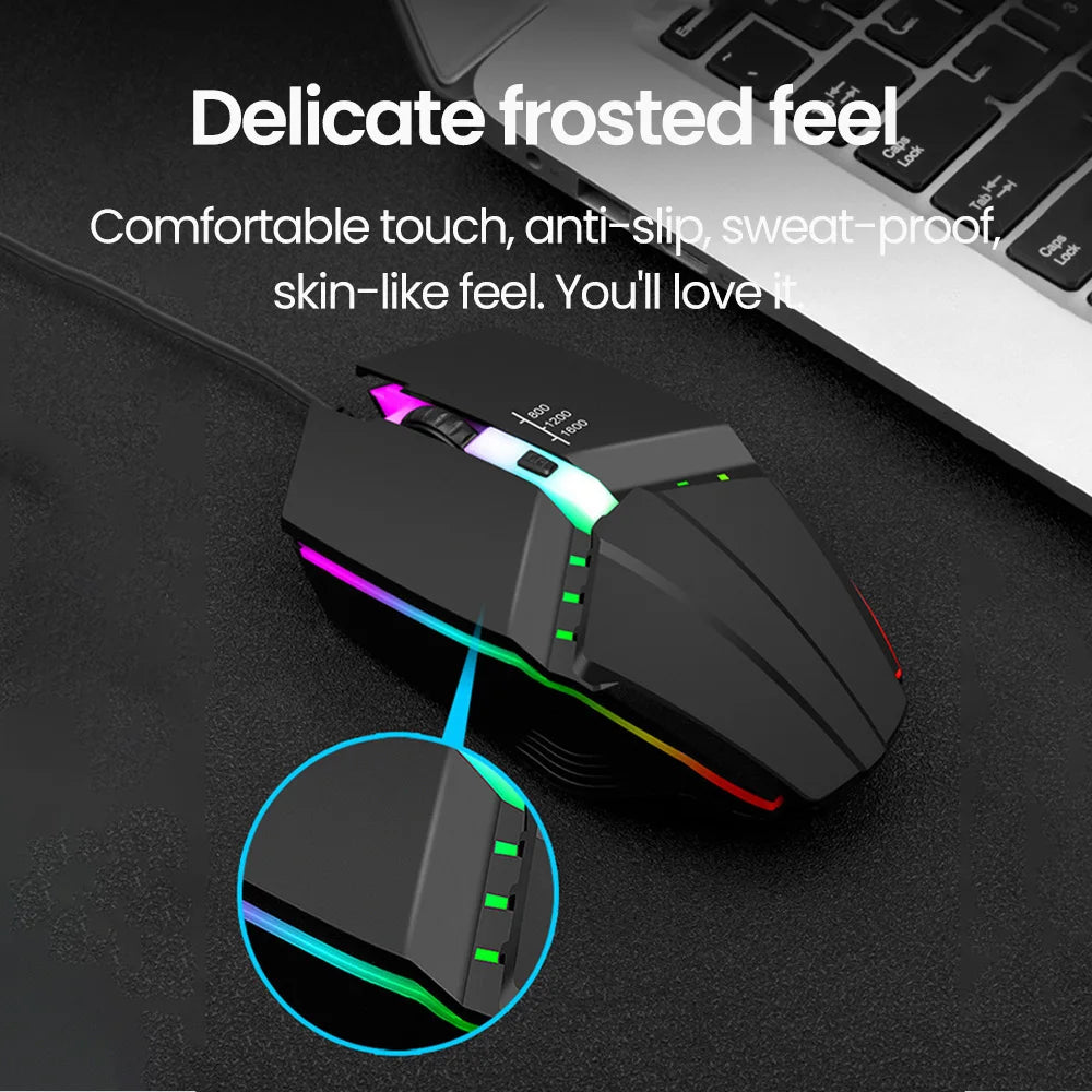 Mouse de gaming con cable Elough RGB – Silencioso, preciso y diseñado para el rendimiento