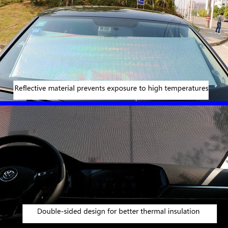 Parasol retráctil para parabrisas de coche, versátil, portátil, totalmente funcional, cortinas parasol para ventana delantera de coches, accesorios para automóvil