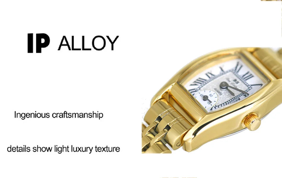 Relojes para mujer, elegante, vintage, rectangular, para dama con correa pequeña de cuero marrón, a la moda, dorado, de cuarzo, reloj de pulsera para mujer 2025