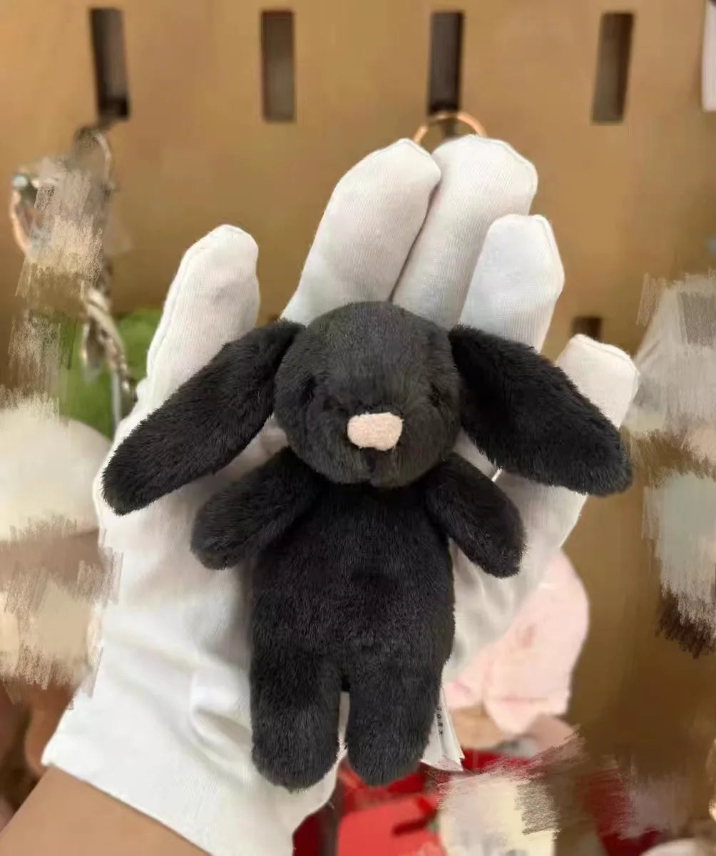Porte-clés lapin en peluche, mignon, dessin animé, pompon, bibelot, jouet, sac, voiture, téléphone portable, pendentif, bijoux, cadeau