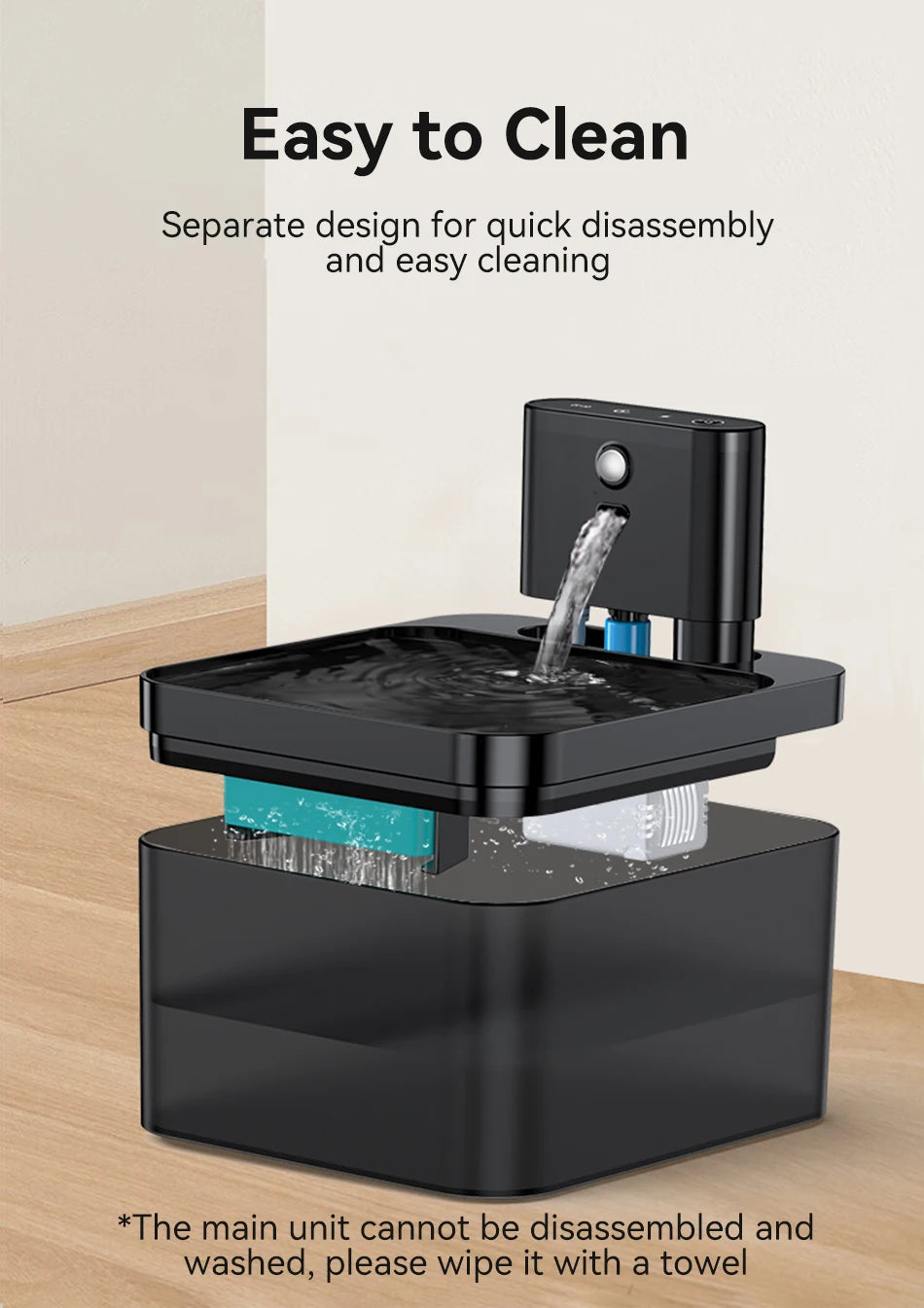 ROJECO Fuente de Agua Automática Inalámbrica para Gatos 2600mAh Dispensador de Agua para Mascotas para Perros Gatos Sensor Infrarrojo Bebedero Inteligente para Mascotas