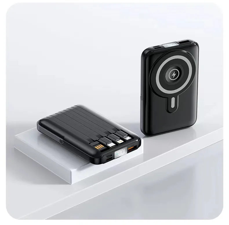 Trådløs magnetisk powerbank 22,5 W superrask lading 10000 mAh egnet for klokker, mobile powerbanker, lett og tynn