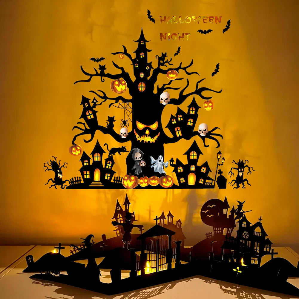 Halloween Castle Tree Wall Stickers Home Decoration Suitable for Children's Rooms and Kindergartens