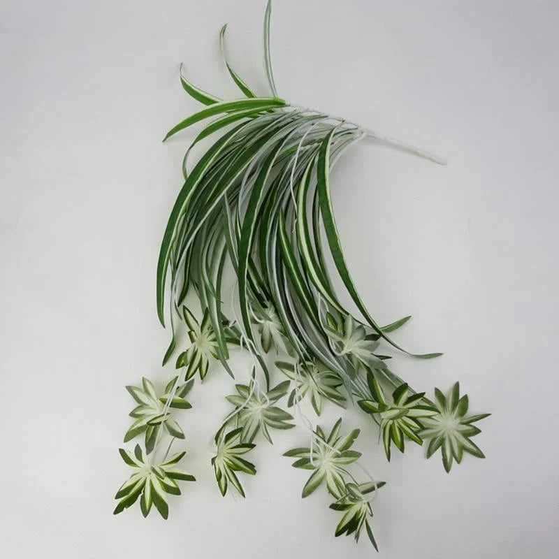 Plantas artificiales colgantes de pared, Chlorophytum, plantas verdes en maceta, plantas falsas de PVC, flores artificiales, decoración de sala de estar, 65 cm