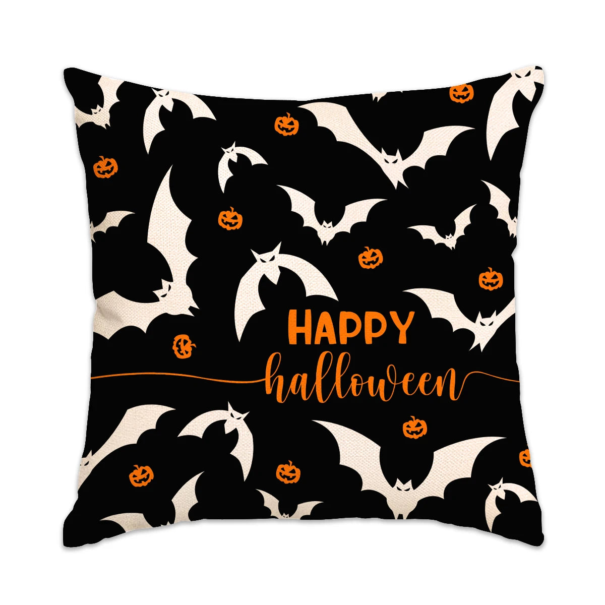 1 ud./4 Uds. Funda de almohada decorativa de Halloween, funda de cojín de truco o trato, fantasma, cabeza de calabaza, funda de cojín de sofá con decoración de murciélago