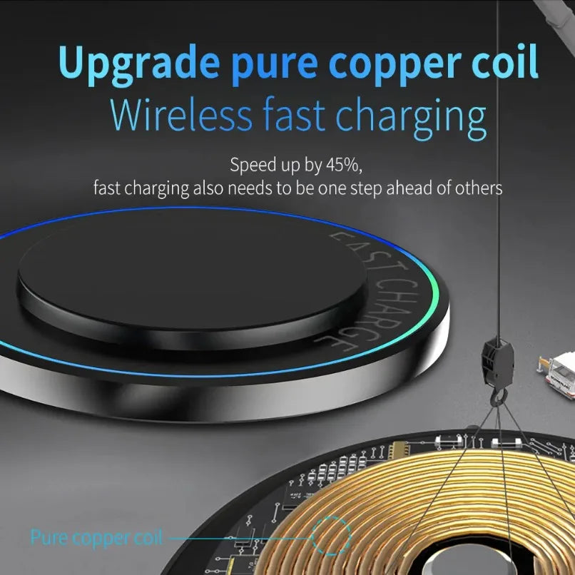 Portable Mini Desktop 100W Wireless Charger Stand Pad For iPhone 17 16 15 14 13 12 Pro Max Samsung Xiaomi Fast Charging Station