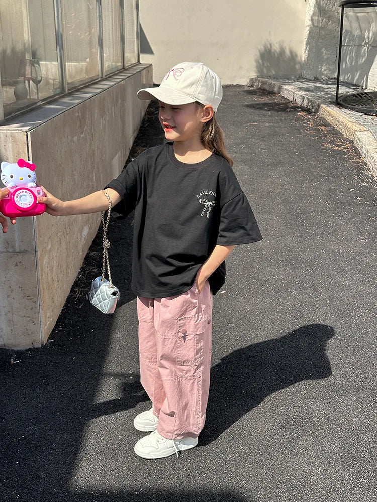 Ropa Infantil Niña Niños Camiseta de Manga Corta Ropa de Niña Verano Tops Ropa de Niños Ropa de Niño Ropa De Niña Ropa De Niño