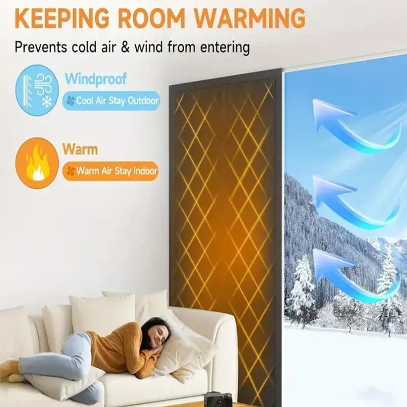 Rideau de porte isolant en coton épais et chaud pour l'hiver, à longues bandes magnétiques, isolation thermique, cloison, fournitures pour la maison