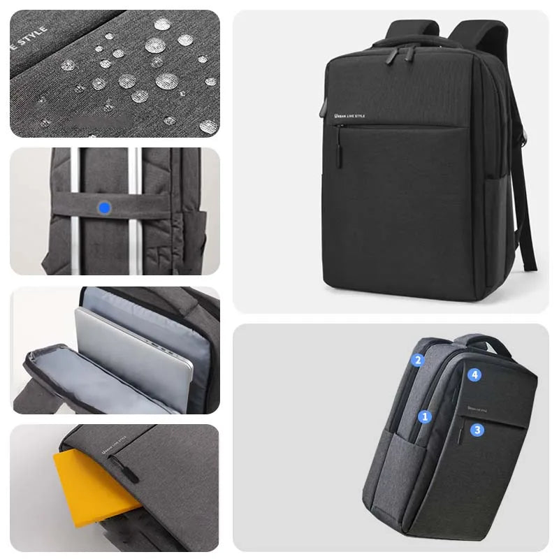 Mochila para portátil de 17.3 pulgadas, mochilas de viaje de gran capacidad, bolsa impermeable para portátil de 15.6 y 17.3 pulgadas, mochila de hombre con múltiples bolsillos