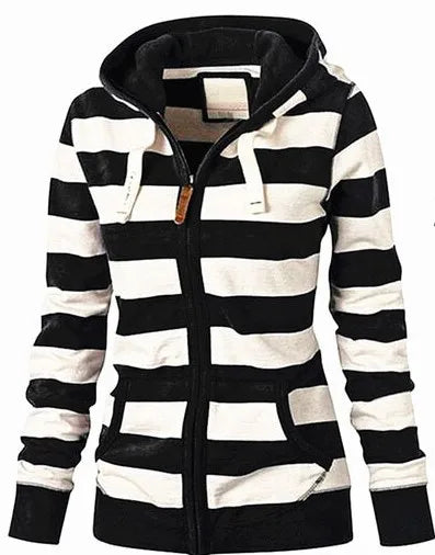 Sudadera con capucha de rayas Harajuku