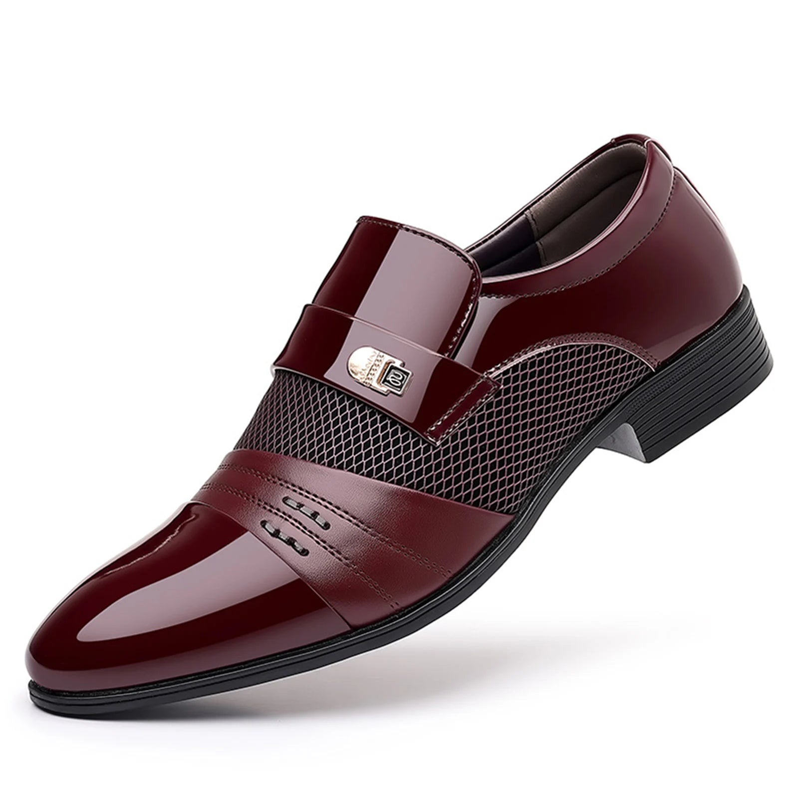 Zapatos de vestir de hombre sin cordones, con punta brillante, modernos para oficina, adecuados para fiestas y eventos de noche