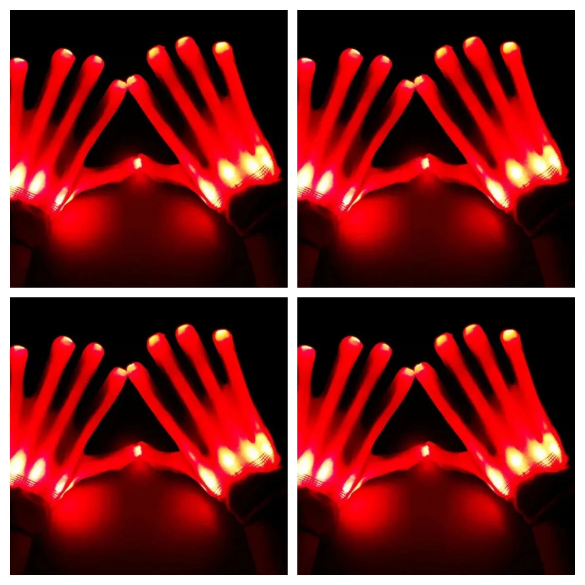 Guantes LED Neon Guantes Brillantes Fiesta de Halloween Accesorios de Luz Guantes Luminosos Parpadeantes de Calavera Suministros para Disfraces de Escenario