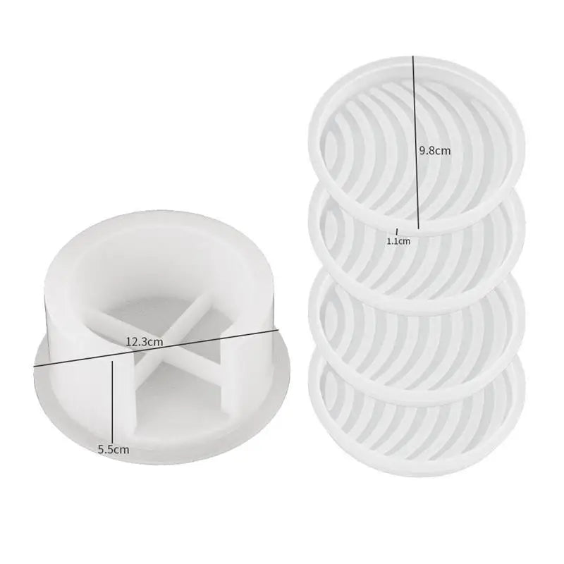 Moules en silicone pour dessous de verre, rayures carrées, pour tasse à thé, plateau, moule en silicone, résine époxy, artisanat fait main, moulage, décoration d'intérieur