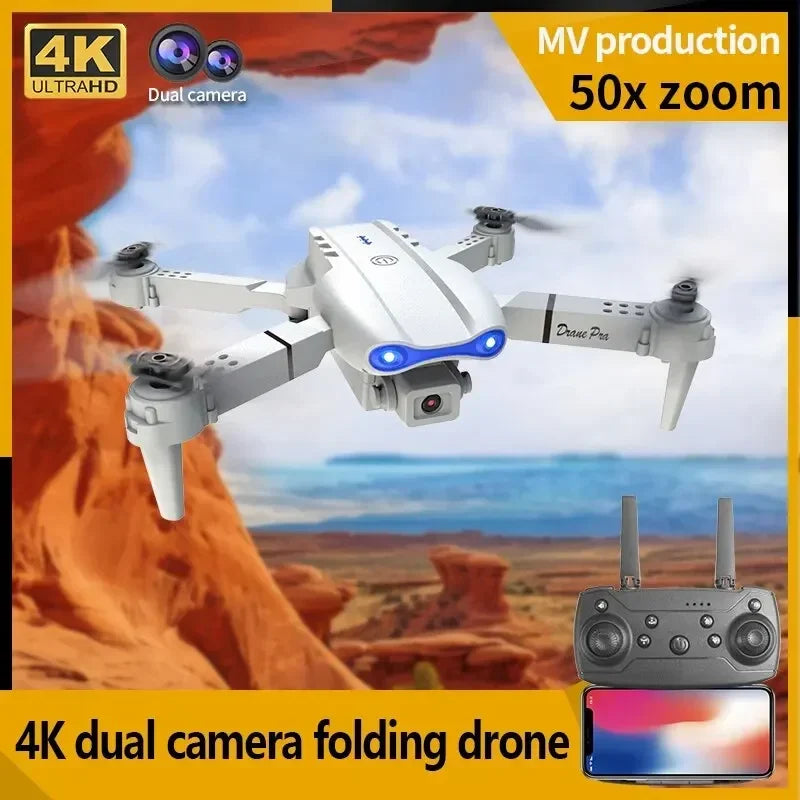 Dron RC 2024 E99Pro profesional 4K con cámara HD gran angular de 1080P, helicóptero plegable, WIFI FPV, función de mantenimiento de altura, juguete de regalo