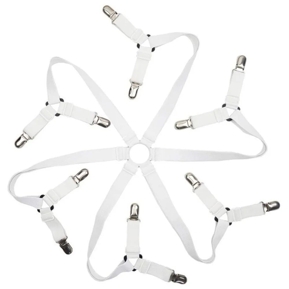 Pinzas para Sábanas de 12 Clips Duraderas, Antideslizantes, Elásticas, Ajustables para Colchones y Mantas