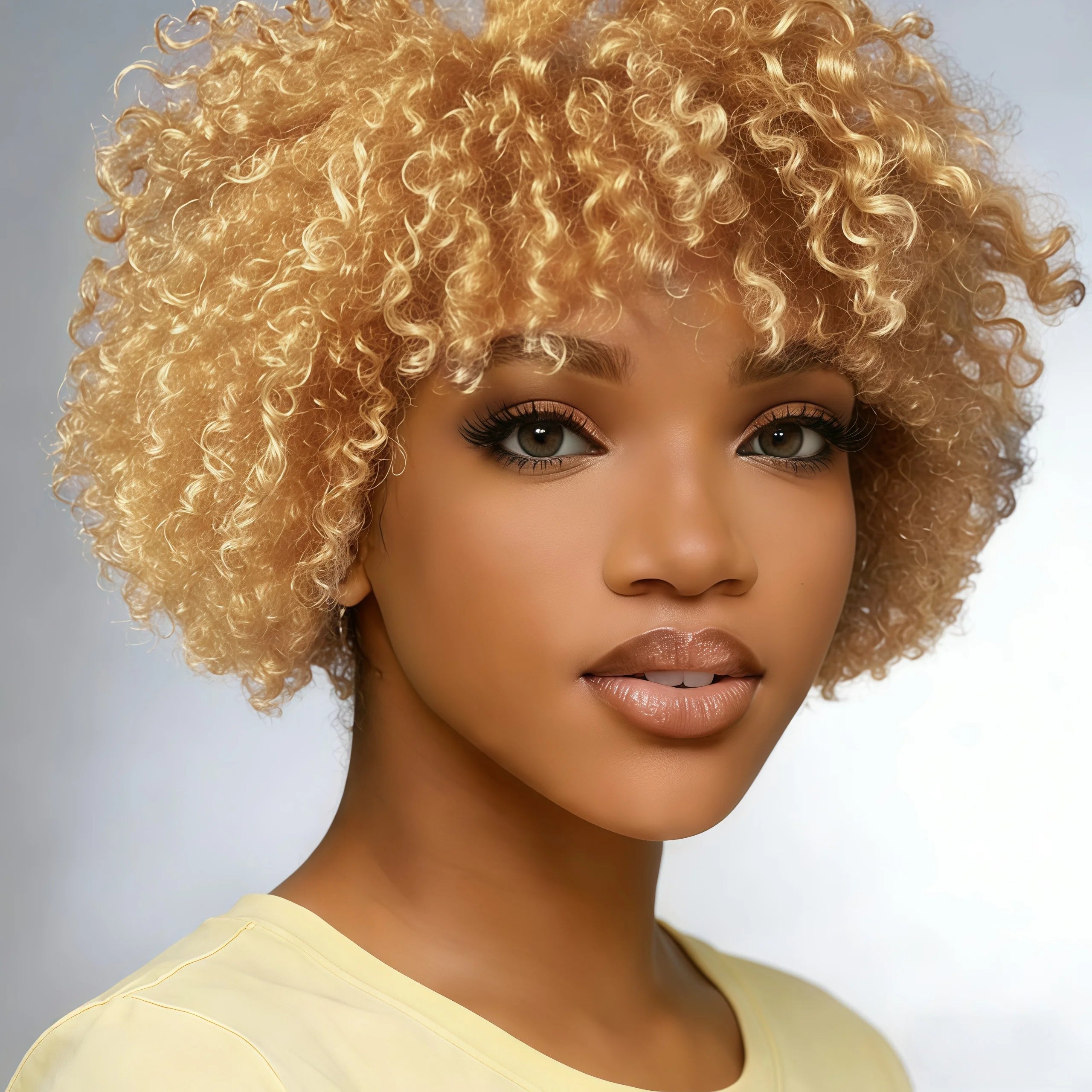 Pixie Cut Wig Human Hair Short Curly Layered Hair With Bangs For Women Short Hair Wig Full Machine-Made Wig 