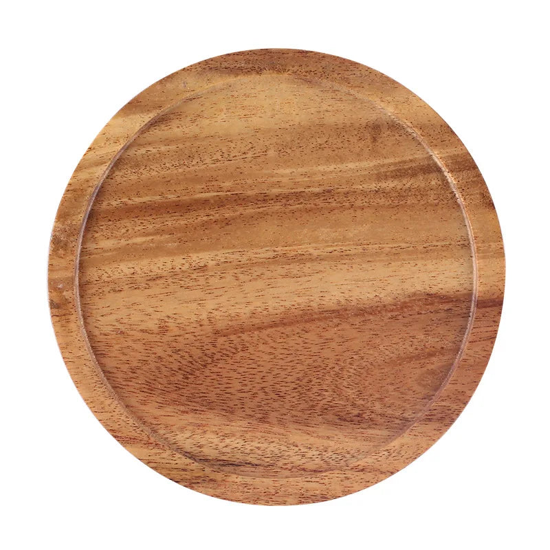 Dessous de verre rond en bois d'acacia de 10 cm pour table basse, table à manger, bar, dessous de verre pour boissons