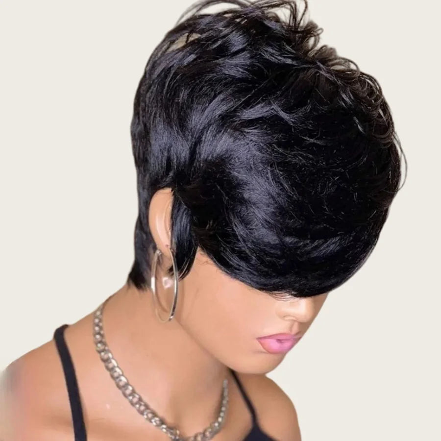 Wavy Pixie Cut Human Hair Wig