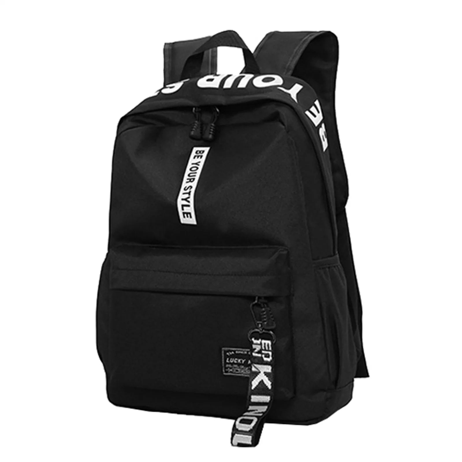 Mochila de estudiante a la moda, ligera, logotipo personalizable, casual, bolso de hombro doble, correa de hombro arqueada, forro de poliéster, Oxford