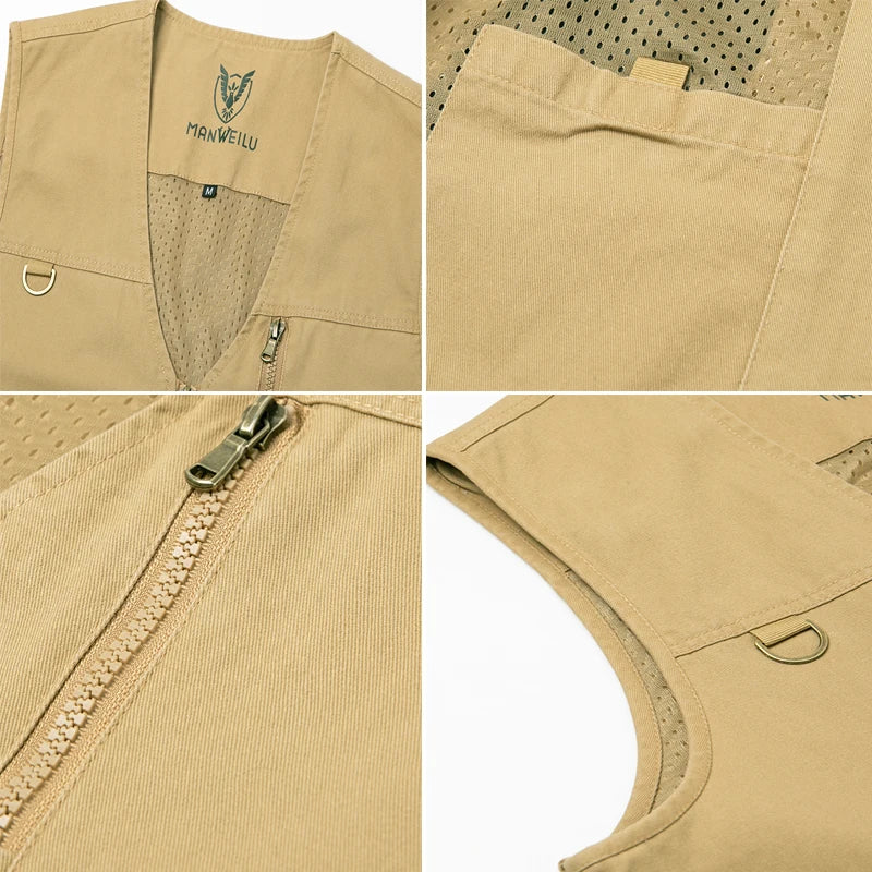 Summer Men's Lightweight Vests Outdoor Leisure Work Safari Fishing Travel Photo Hiking Waistcoats Mens Breathable Work Vests 8XL