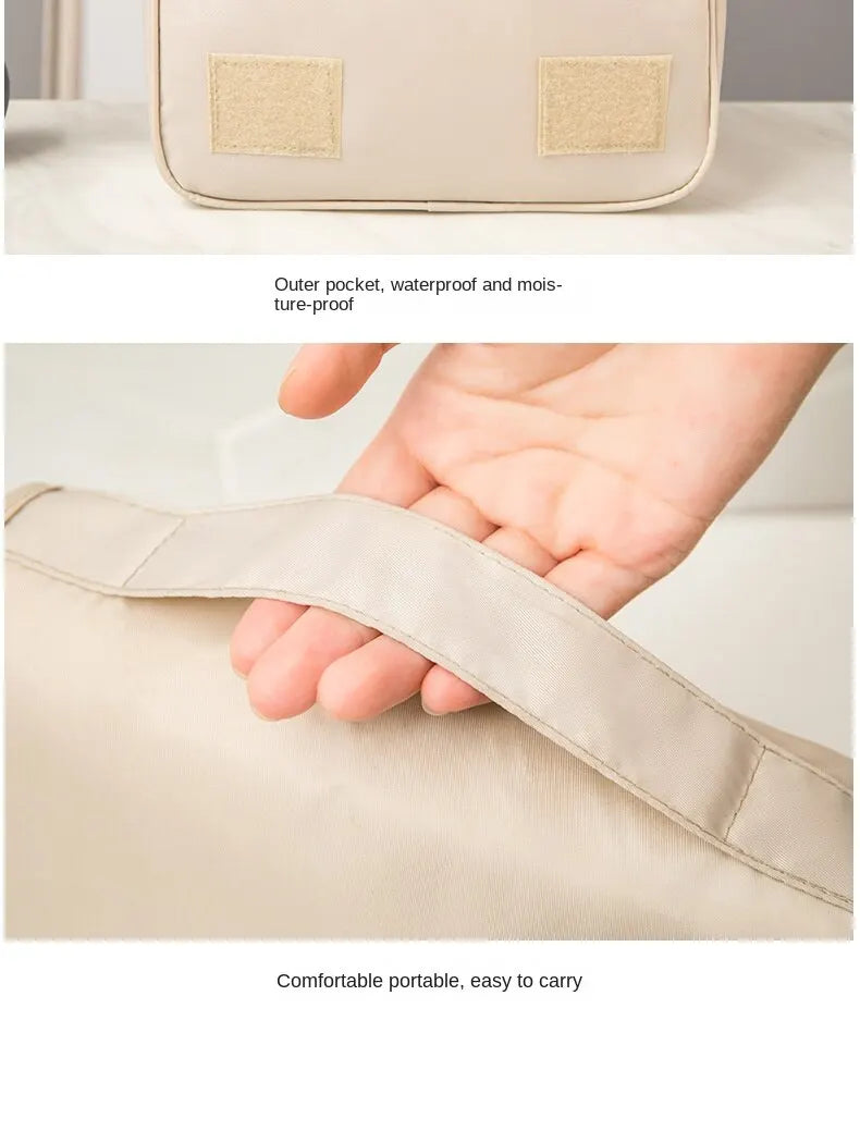 Bolsa de Maquillaje de Viaje, Neceser Organizador de Cosméticos, Impermeable, para Baño, con Gancho, Bolsa de Aseo de Alta Calidad para Mujer