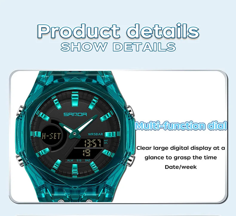 Relojes deportivos digitales para hombre, marca de lujo, relojes de pulsera de cuarzo para hombre, reloj de pulsera multifunción de doble pantalla