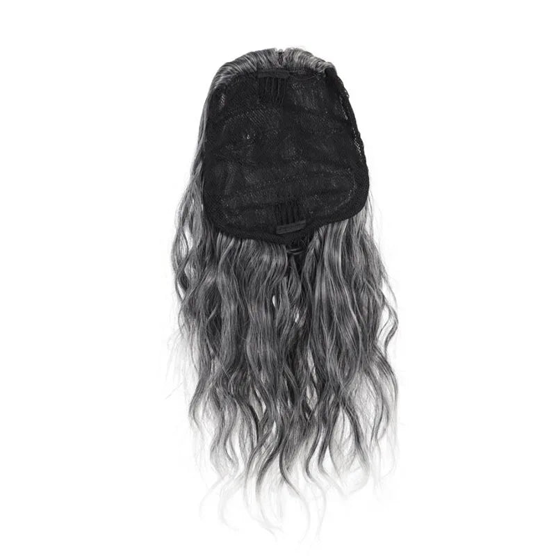 European and American ponytail synthetic chemical fiber wig ponytail women's short drawstring ponytail wool curly hair
