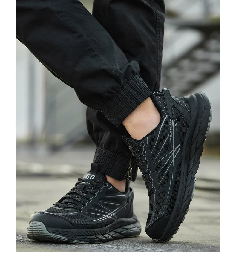 Zapatillas de trabajo ligeras con puntera de acero, calzado de seguridad para hombre, anticolisión, antipunzón, indestructible, transpirable