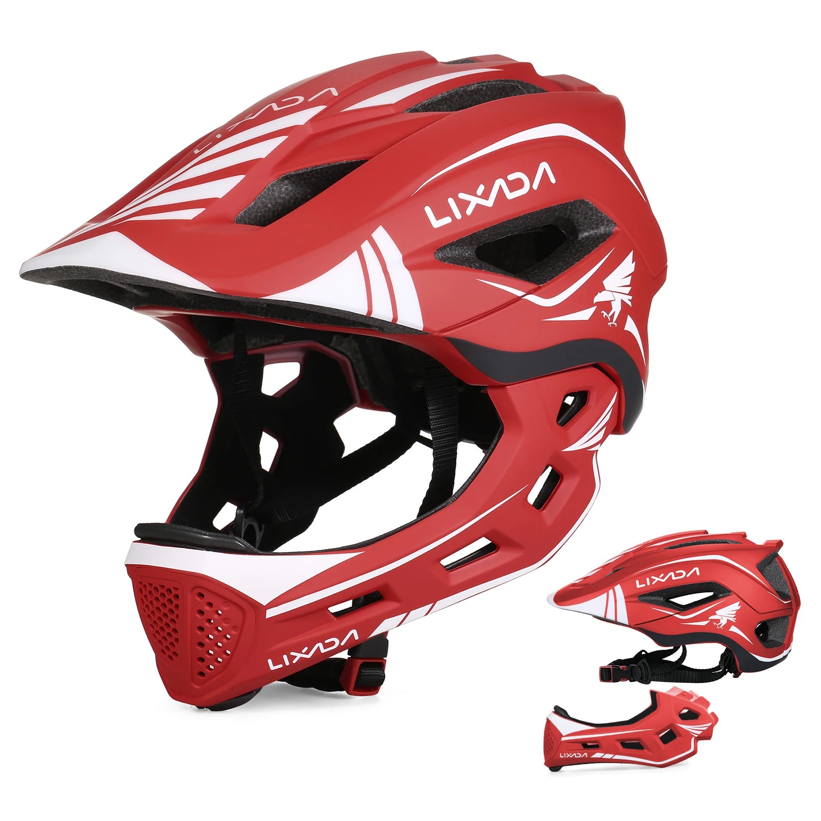 Lixada Casque intégral pour enfants, détachable, équipement de sécurité pour le sport, le vélo, le skateboard, le roller
