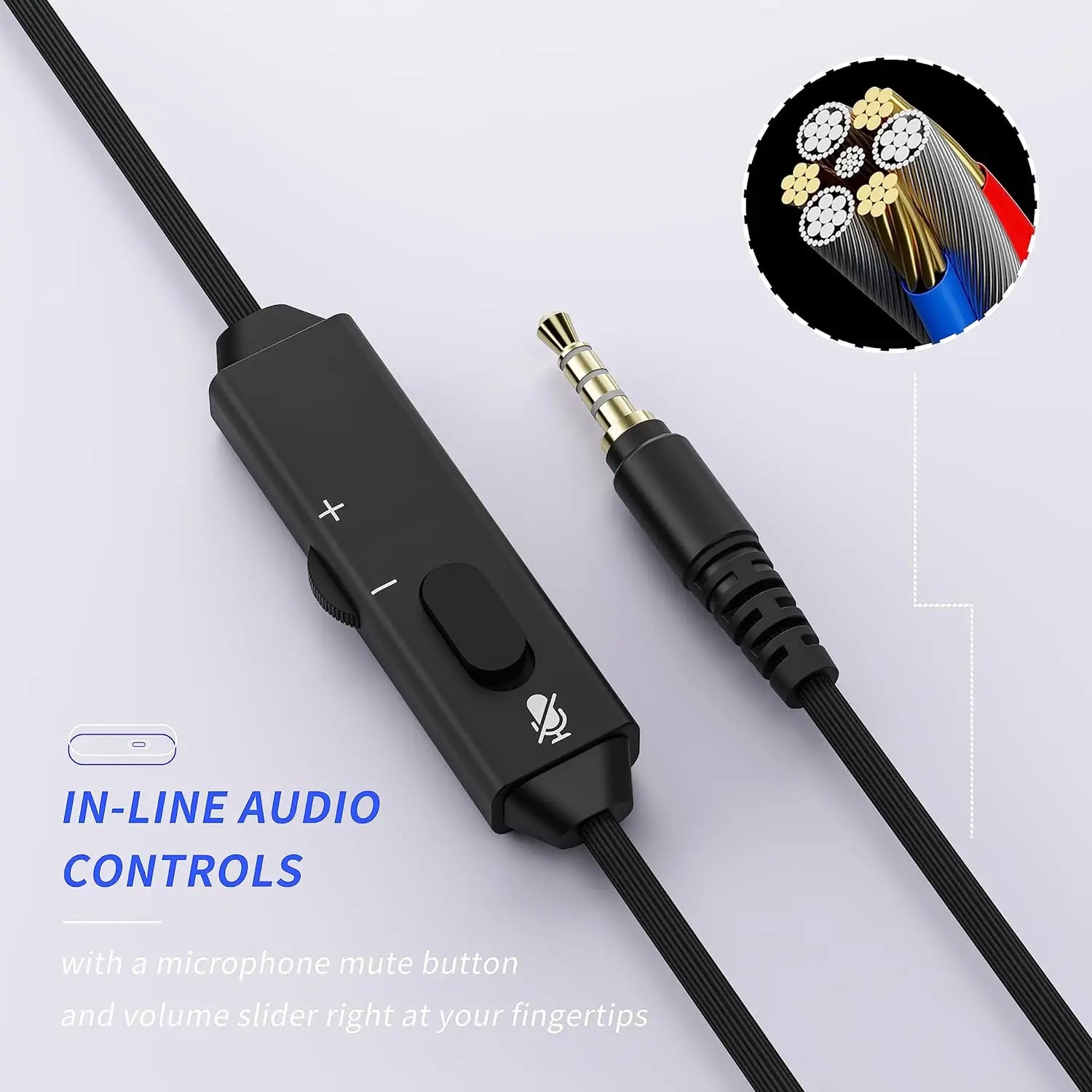Auriculares gaming BINNUNE con micrófono para PS4 PS5 Xbox Series X|S Xbox One PC Switch Auriculares gaming con cable para Playstation 5 Xbox 1