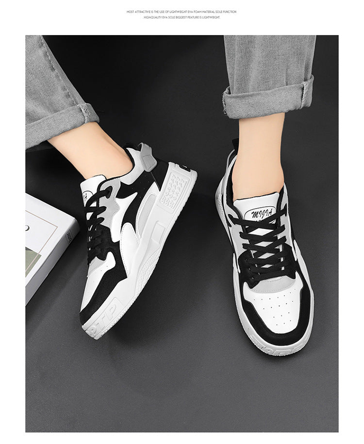 Zapatillas de hombre de otoño Novedad, calzado de plataforma cómodo para hombre, tendencia 2023, zapatillas vulcanizadas con cordones, zapatillas casuales blancas