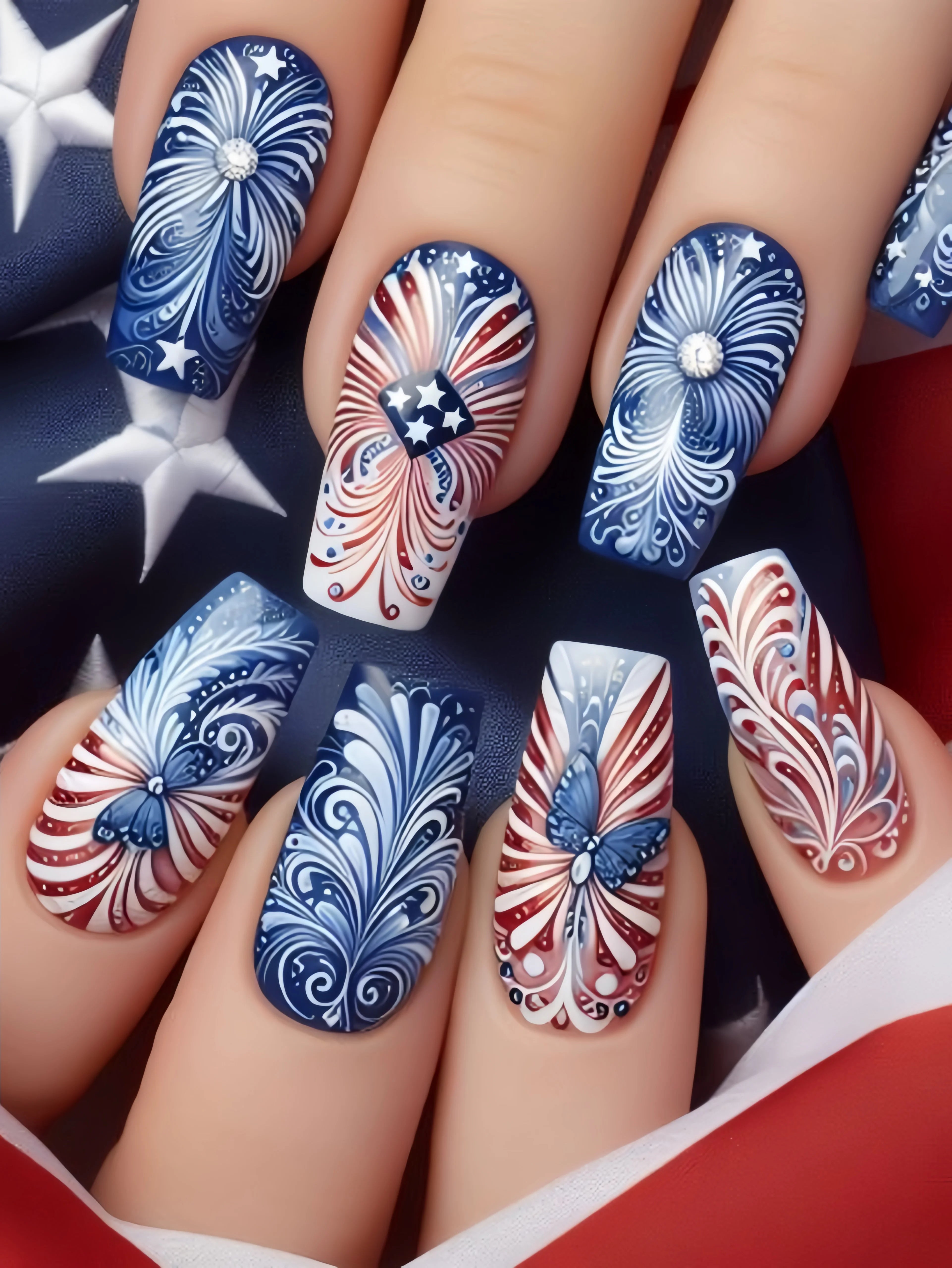 Blue Star Ballet Press-On Nails